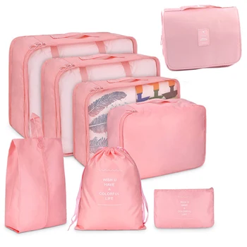 

8pcs Travel Home Clothes Quilt Blanket Storage Bag Set Shoes Partition Tidy Organizer Wardrobe Suitcase Pouch Packing Cube Bags
