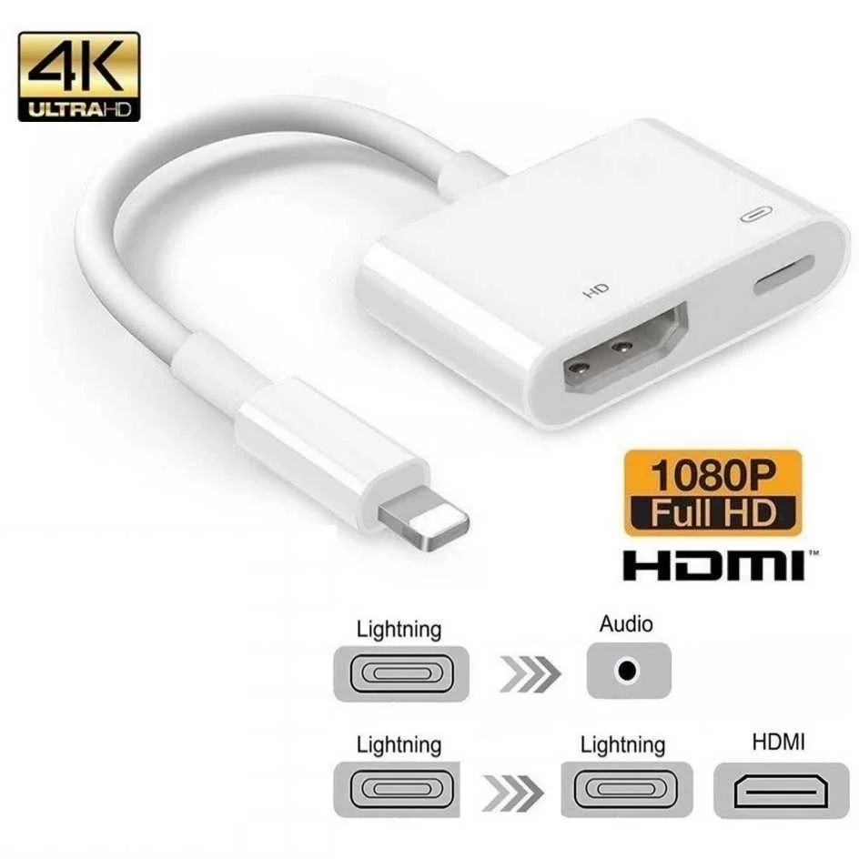 

Lighting Male To HDMI Converter For Lighting To HDMI AV Adapter 2 in1 Converter Adapter For iPhone iPad Audio Video Adapter