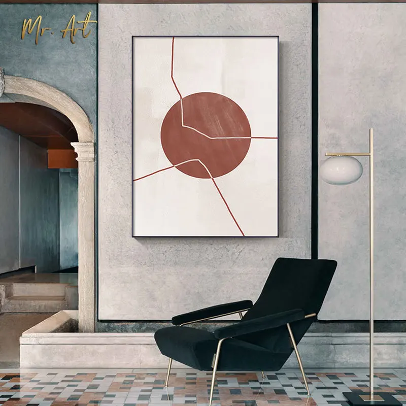 

Modern Abstract Poster Geometry Combined and Figure Outline Canvas Painting Wall Art Picture for Living Room Bedroom Home Decor