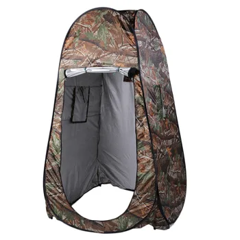 

Outdoor Moving Shower Toilet Tent Privacy Changing Bath Shelter Fitting Room Waterproof Pop Up 180T Tent With Bag Camouflage