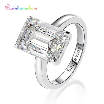 

Rainbamabom 925 Solid Sterling Silver Created Moissanite Gemstone Wedding Engagement Diamonds Ring Fine Jewelry Gifts Wholesale