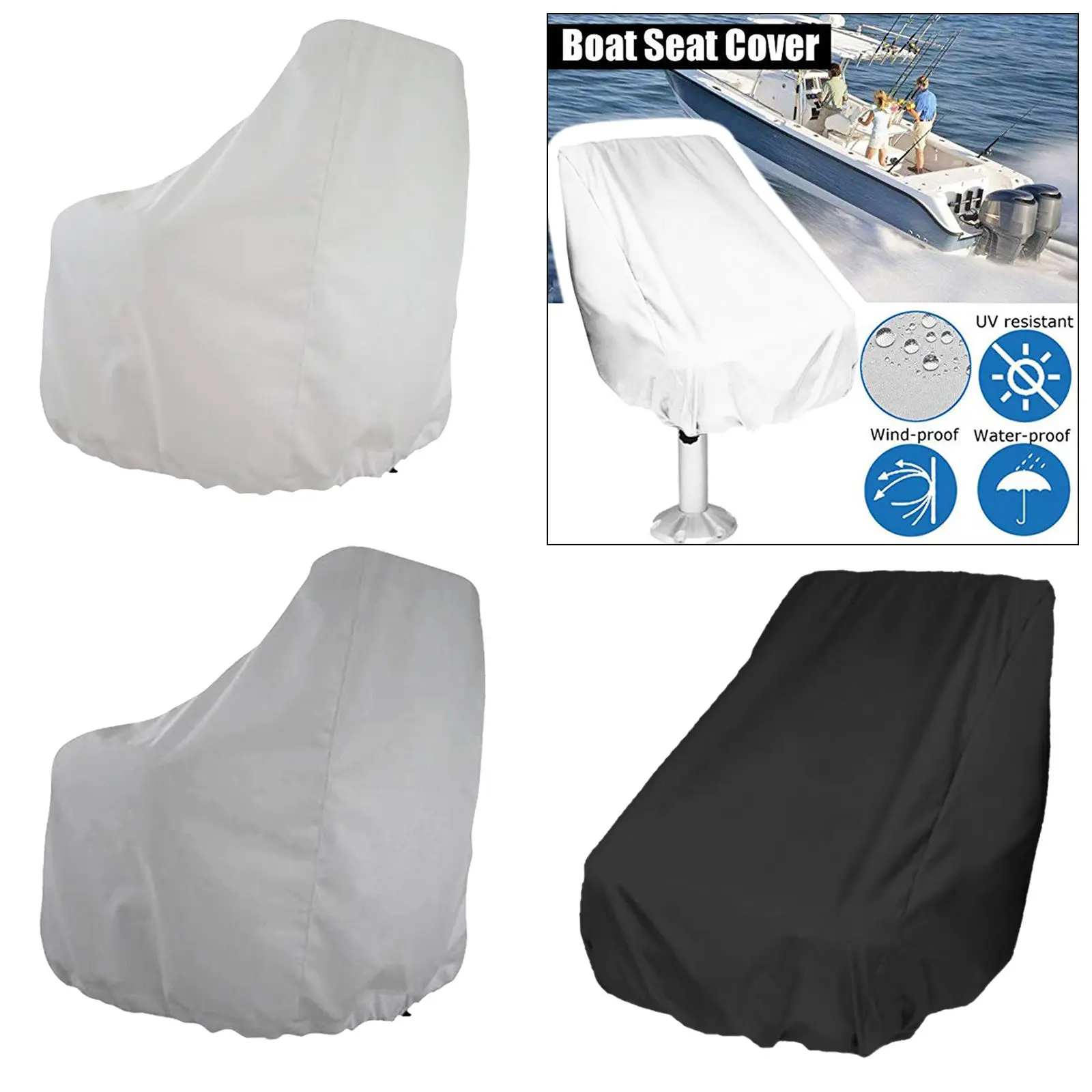 Boat Seat Cover Outdoor Foldable Ship Fishing Waterproof Dust Helmsman Captain Chair UV Resistant Yacht Furniture Protection boat cover fishing boat cover chair seat cover
