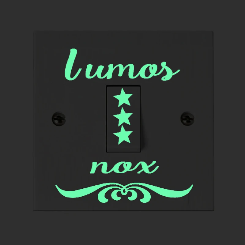 green light 03 Мультфильм DIY Lumos nox люминесцентный Переключатель стикер светится в темноте звезда Наклейка на стену s для детской комнаты украшение домашний декор - Цвет: green light 03
