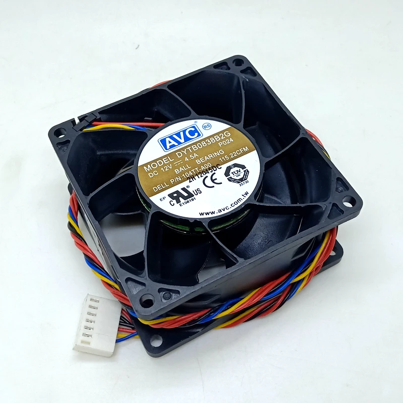 Новый высокоскоростной вентилятор AVC 8038 12 В с двойным шариком DYTB0838B2G 8 см