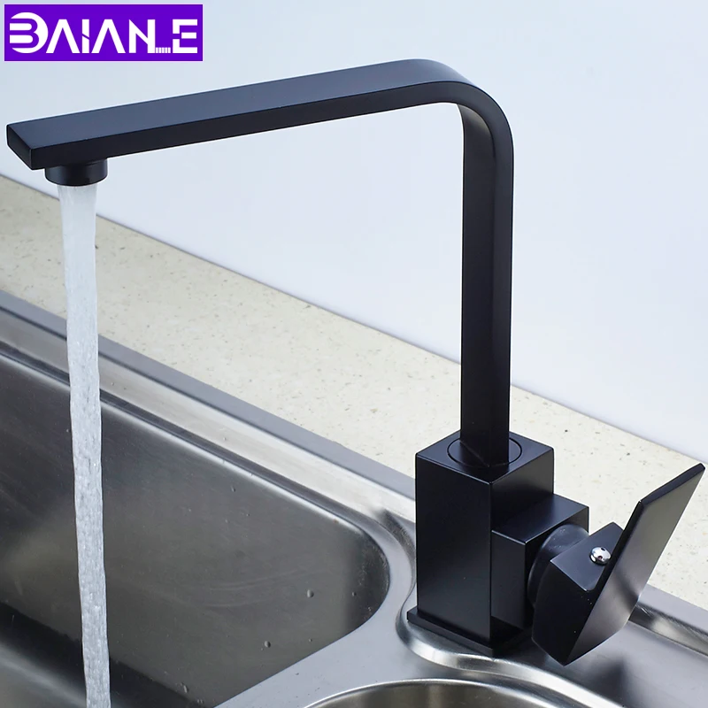 

Kitchen Faucet Black Brass Kitchen Sink Faucet 360 Degree Rotation Water Filter Tap Single Hole Cold and Hot Water Mixer Tap