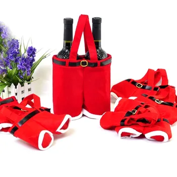 

Novelty Suspender Pants Shaped Soft Lint Christmas /Wedding Candy Storage Bag Gift Bag - 10 pcs/set A30