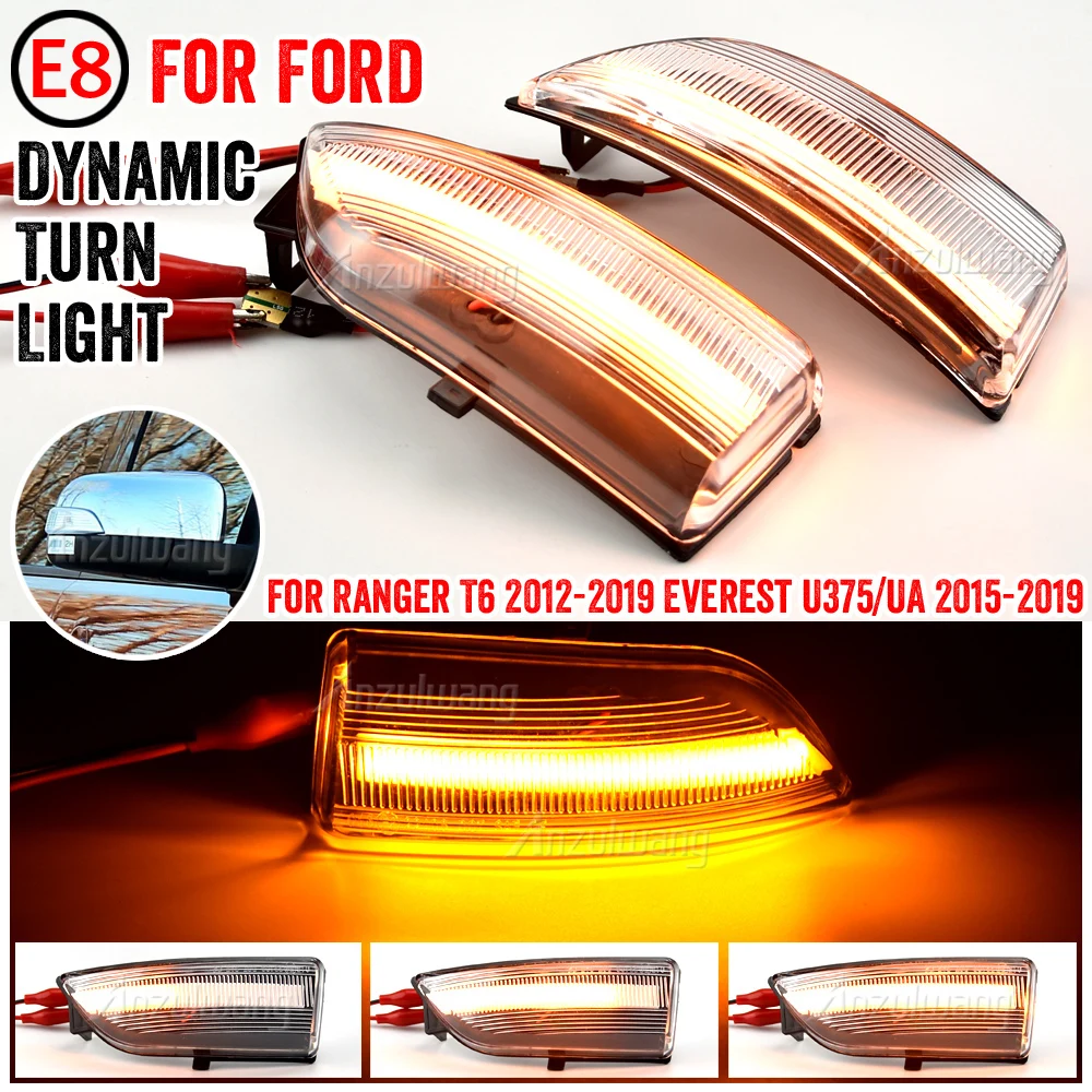 Per Ford Everest 15-19 Ranger T6 Raptor Wildtrak Led Dynamic Side Mirror Light Specchietto Retrovisore