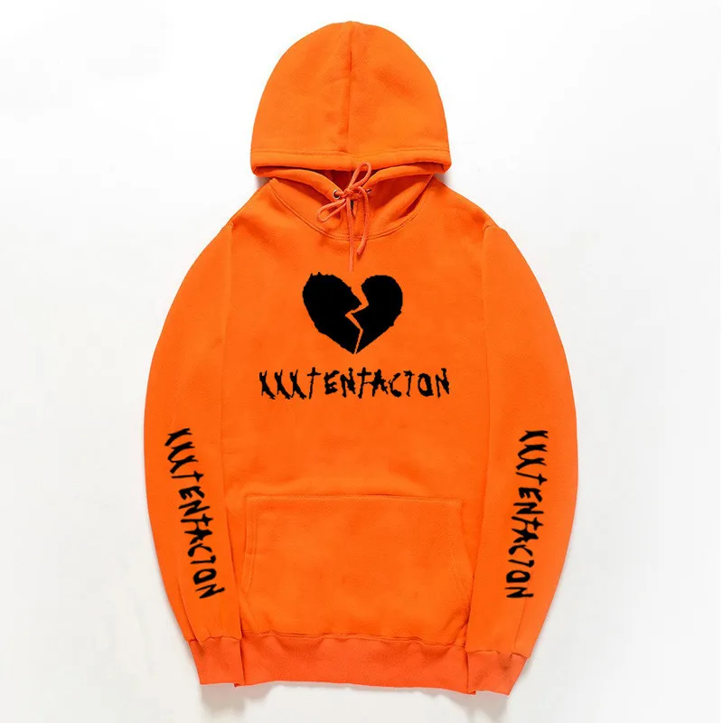 Xxxtentacion Толстовка Revenge осень-зима для мужчин и женщин модные толстовки Rapper хип-хоп пуловер с капюшоном уличная - Цвет: Orange-H02