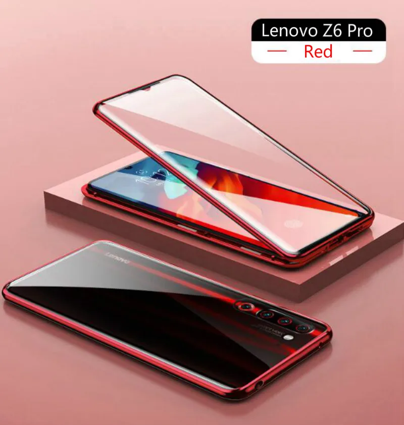 Двусторонний стеклянный Магнитный адсорбционный чехол для lenovo Z6 Pro 360, полная защита, металлический бампер, чехол для телефона lenovo Z6 Pro