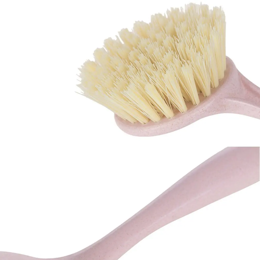 Kitchen Scrub Brushes with Sturdy Offset Handle Anti-melting Bristles for Pot Pan Cast Iron Skillet Cleaning