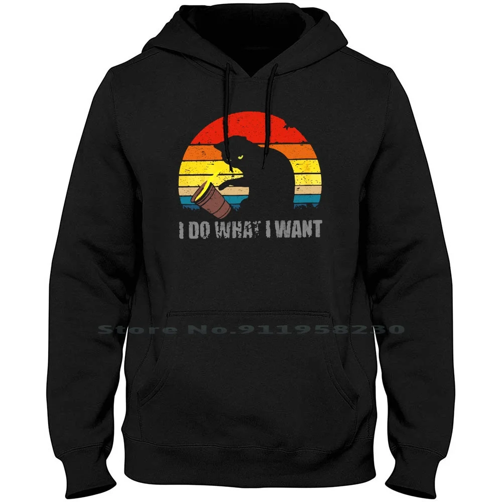 I Do What Want Black Cat Hoodie Sweater Big Size Cotton Animals Tage Lack Cute Ant Age | Мужская одежда