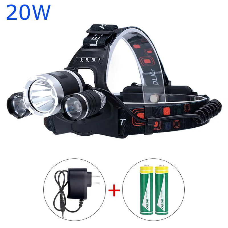 

1pc High Brightness Torch Headlamp 20/30W Rechargeable Camping Miners Waterproof Portable Induction