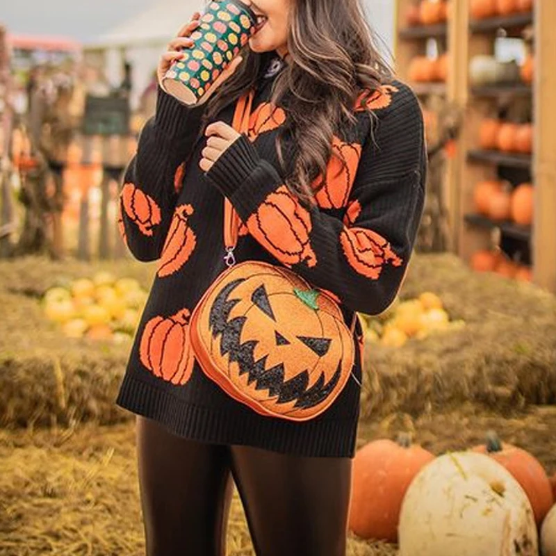 Pullover Women Sweaters Halloween Casual Fashion Long Sleeve Autumn