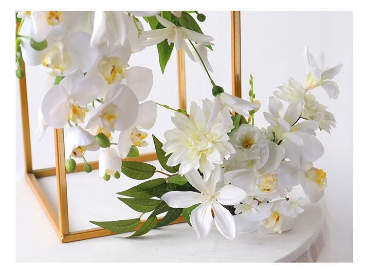 JAROWN White Butterfly Orchid Floral Wall Hanging Artificial Fake Flowers Wedding Table Centerpiece Decor Home Ornaments Customized (9)