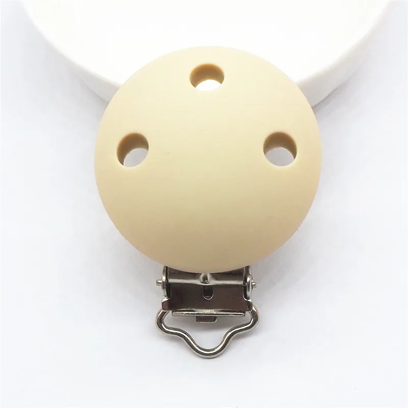 Navajo White Chenkai 1 шт. Силиконовая Круглая Прорезыватель для зубов DIY Детская соска для купания пустышка для младенца Ювелирная игрушка Аксессуар Держатель Зажимы подарок - Цвет: Navajo White