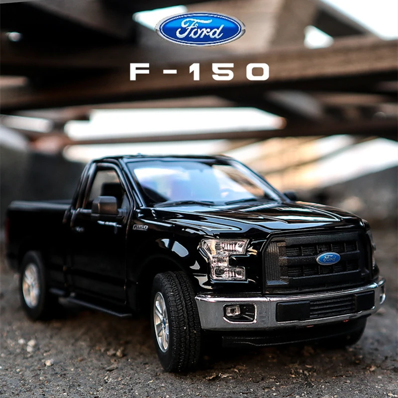 

Модель автомобиля WELLY 1:24 Ford F-150, черный пикап, имитация автомобиля из сплава, украшение для коллекции, подарок, игрушка, литье под давлением