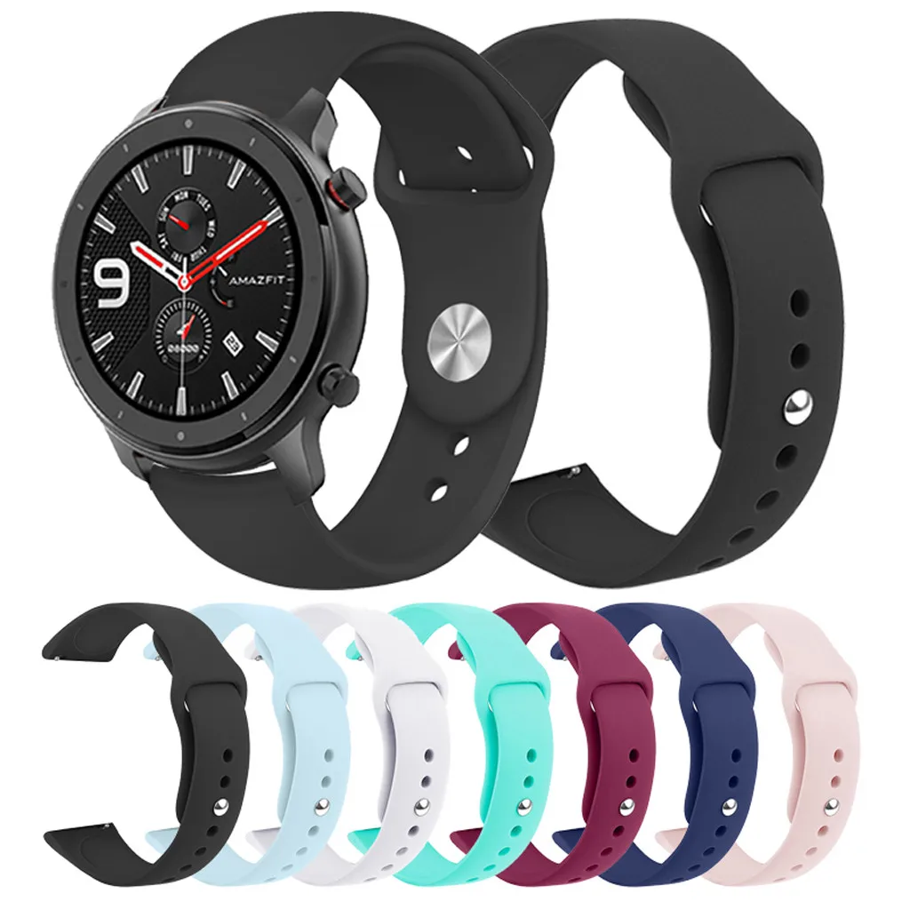 

20MM/22MM Watch Strap For AMAZFIT GTR Smart Watch 42MM/47MM Soft Silicone Replacement Watch Band Wristband
