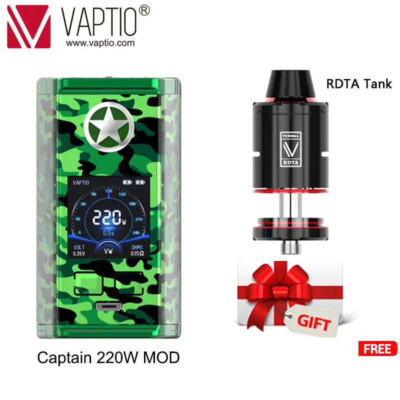 Вейп-бокс Vaptio Capt 'n 220 Вт TC электронная сигарета батарейка 18650 совместим с