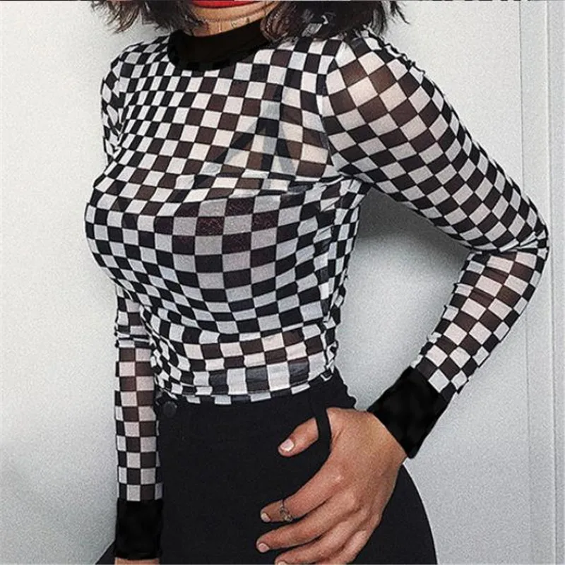 blusas de cuadros blanco y negro