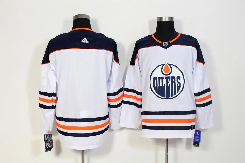 Все сшитые новые мужские Edmonton Connor McDavid Leon Draisaitl Wayne Gretzky LUCIC NUGENT-HOPKIN майки - Color: as photo