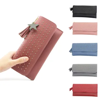 

2020 Women's New Fashion Chic Luxurious Retro Beauty Rivet Wallet Long Wallet Ladies Wallet Purse monederos para mujer