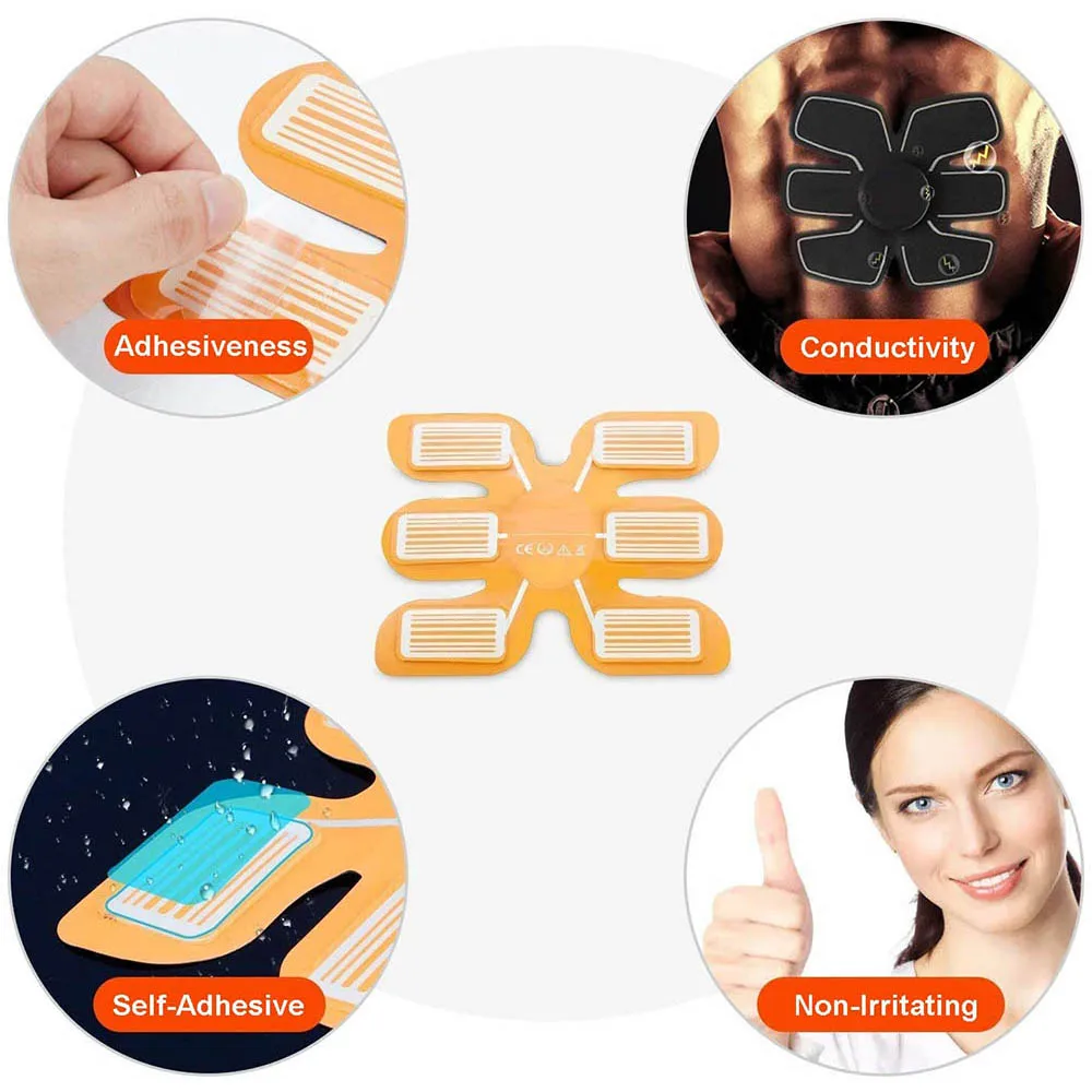 14 шт. EMS Abs Сменные подушечки Гидрогелевая наклейка массажная подушка стимулятор