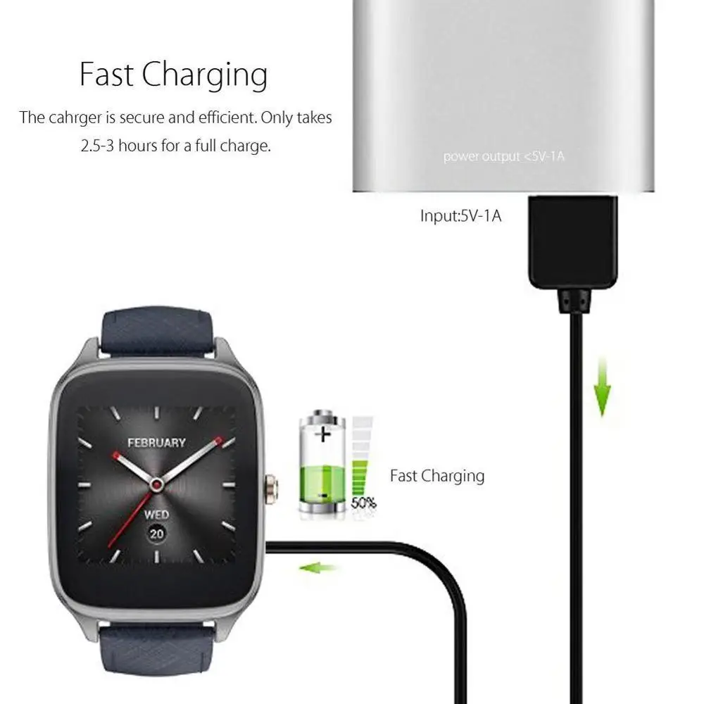 Hot Sell USB Magnetic Smart Watch Charging Cable Fast Charging Cable Data Charger Cable Cord For ASUS ZenWatch 2 Smartwatch