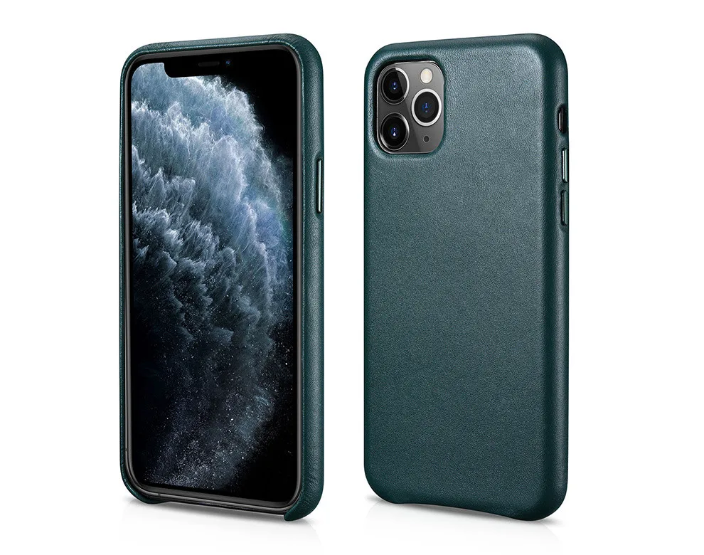 ICARER Роскошный чехол из натуральной кожи s для Apple iphone 11 Pro Max, мягкий на ощупь тонкий металлический чехол с кнопкой громкости