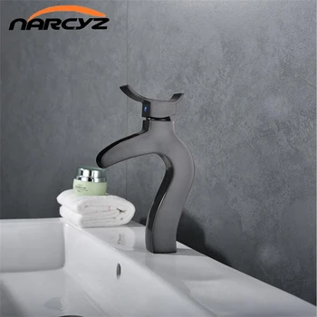 

Basin Faucet New Art faucet Black/Nickel Basin Hot and Cold water faucet Sink Faucet Single Handle Hole B617