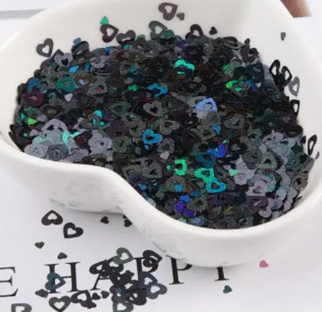 Голографическое полое сердце блестит DIY слизи Смола ювелирное наполнение Kawaii сердца Блестки УФ смола декор Блеск - Цвет: 7