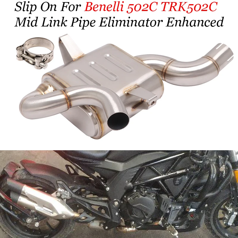 Slip On For Benelli 502C 502 Motorcycle Catalyst Delete Mid Link Pipe Eliminator Enhanced Exhaust System Escape Moto Muffler - - Racext 17