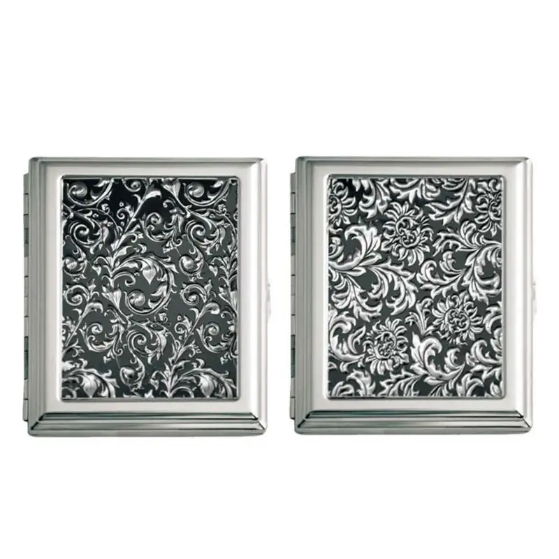 

Anti-Scratch Metal Flower Printed Cigarette Case 20 Cigarettes Holder Tobacco Smoking Storage Box for Men Male Use Supplies