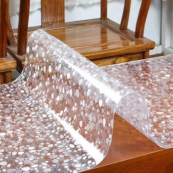 

Table Cover 1.00mm 1.5 Mm Soft Glass Transparent PVC Tablecloth Waterproof Party Wedding Home Kitchen Dining Placemat Customize