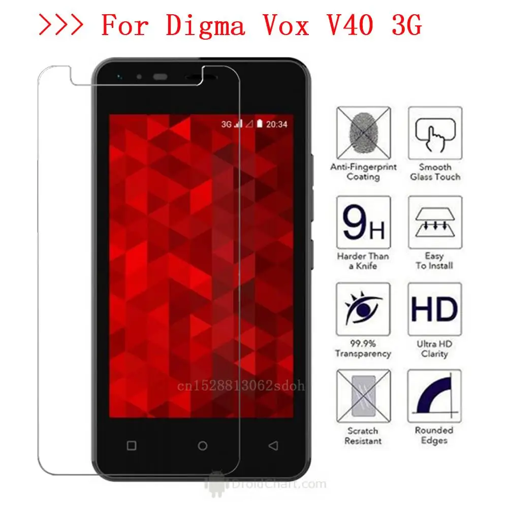 2.5D 9H закаленное стекло для Digma Vox V40 3g стекло на телефон пленка защитный экран протектор для Digma Vox V40 3g стекло