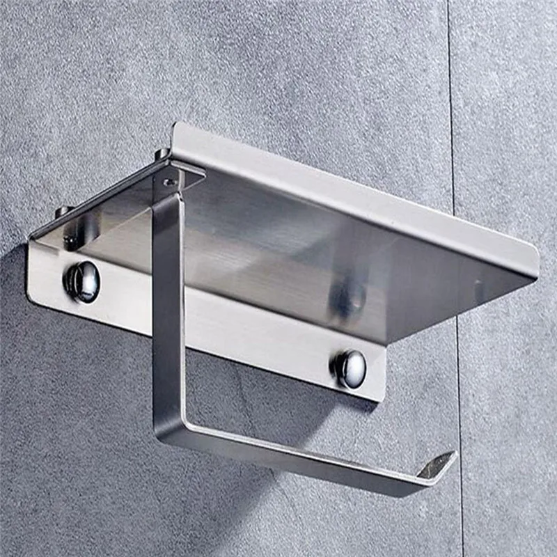 Рулонное полотенце из нержавеющей стали держатель для туалетной бумаги с полкой