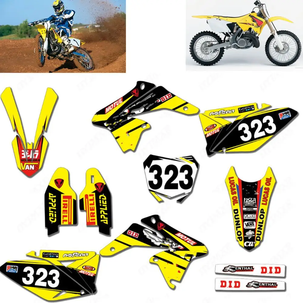 Бесплатные наклейки на заднюю панель для Suzuki RMZ250 RMZ 250 2010 11 12 2013 2014 2015 2016 2017 2018