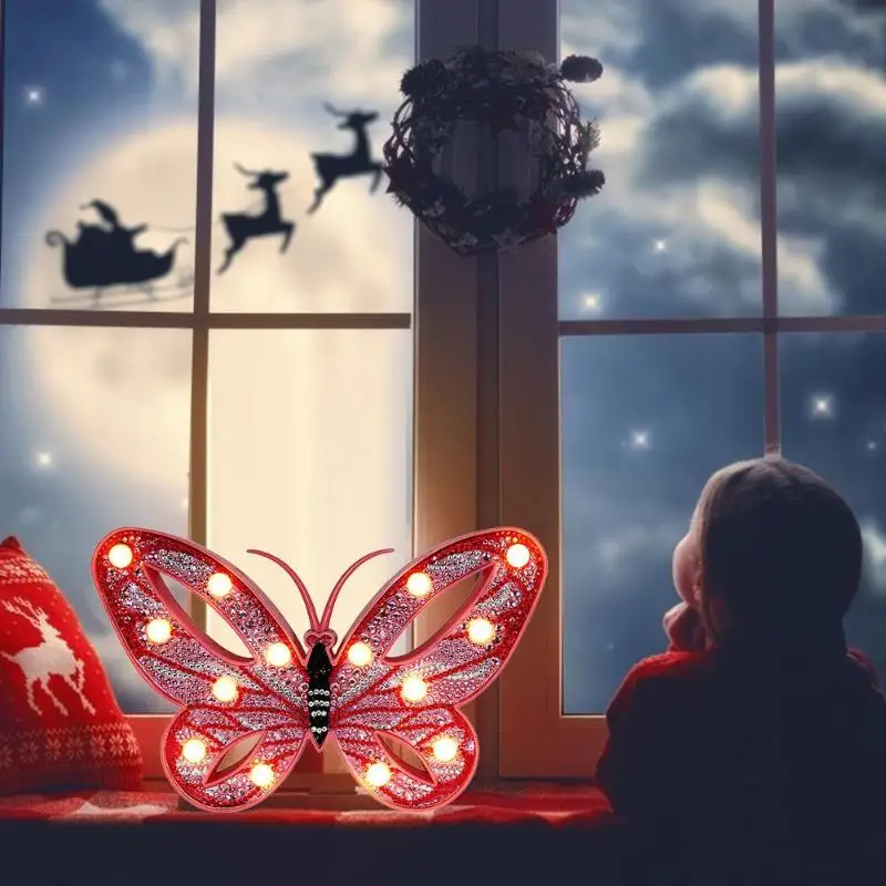 DIY алмазная живопись светильник бабочка светодиодный 5D алмазное Рисование моделирование лампы подарки лампа с вышивкой Рождественское украшение