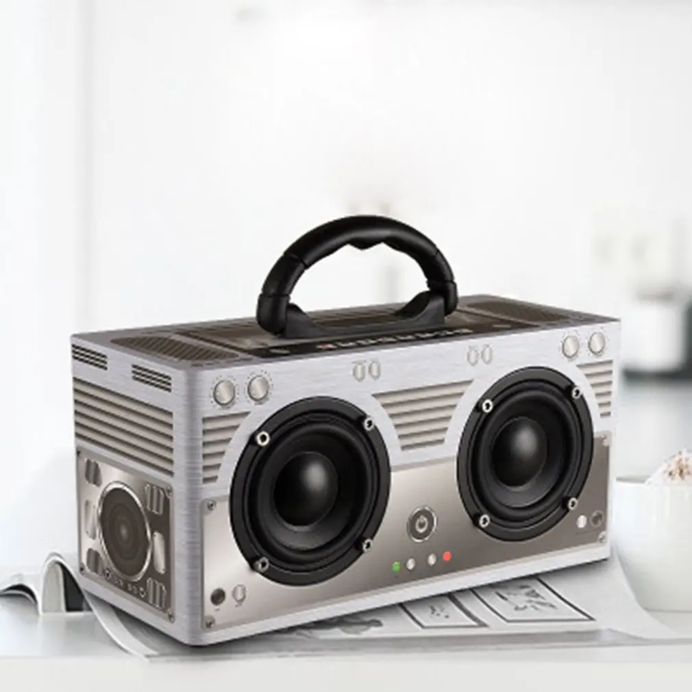 Беспроводной Bluetooth динамик Портативный HiFi Shock Bass аудио деревянный Саундбар