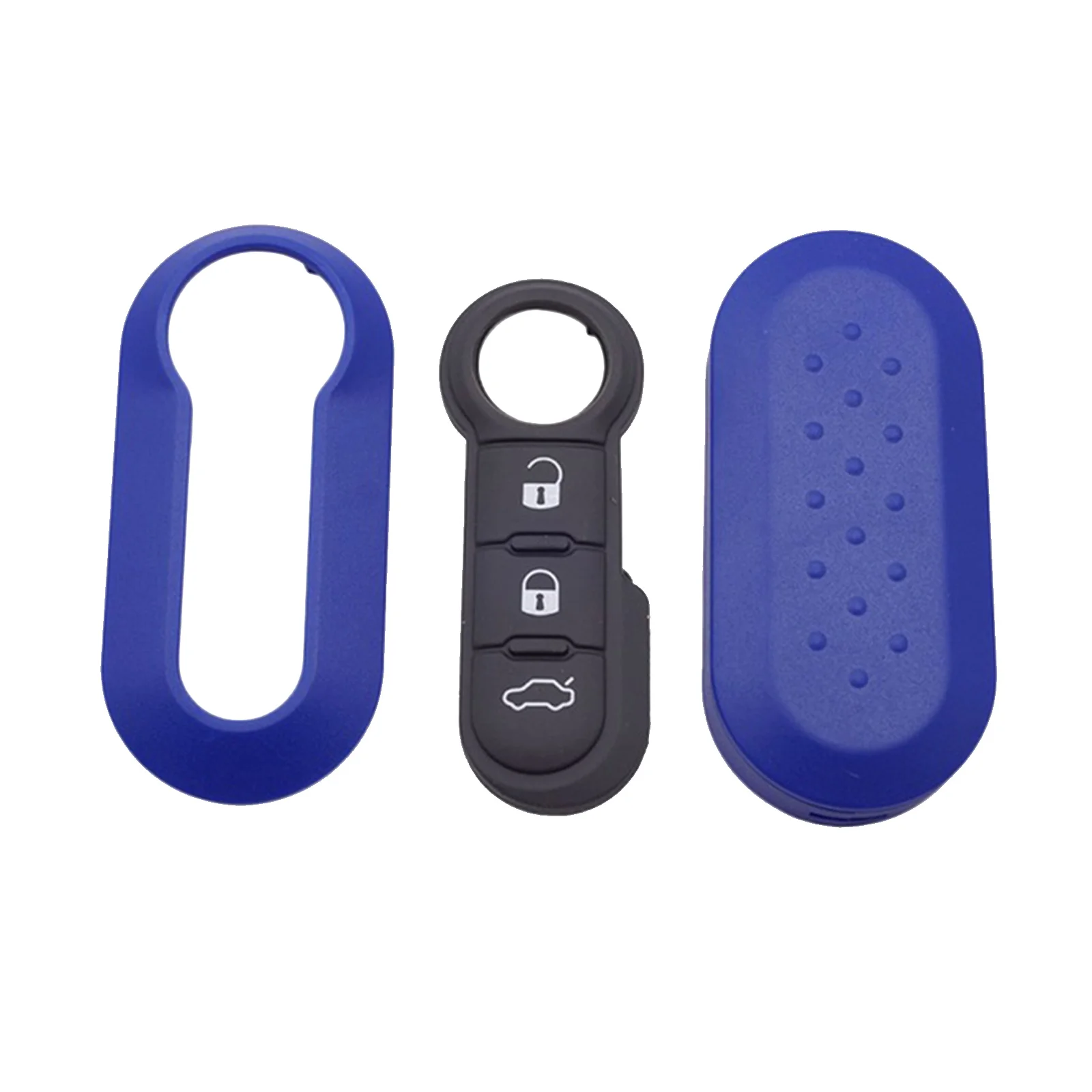 Key Case 3 Buttons Remote Modified Flip Silica Car Key Shell Fiat 500 Panda Punto Bravo Cover Uncut Blade Key Cover Case