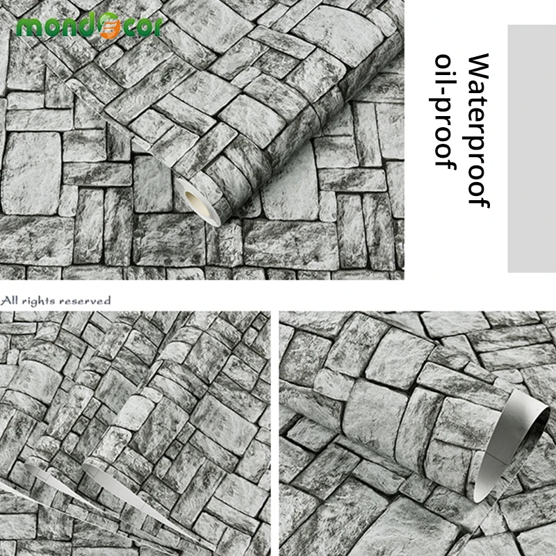 3D ПВХ лабиринт каменная настенная бумага кирпичный эффект контактная бумага деревенский водонепроницаемый самоклеящийся домашний декор пленка винтажная декоративная Фреска