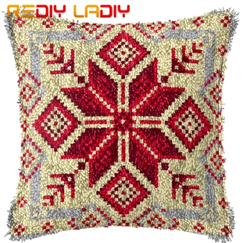 

Latch Hook Cushion Mandala Arrow Pre-Printed Canvas Cushion Cover Acrylic Yarn Crochet Pillow Case Set Hobby & Crafts Home Decor