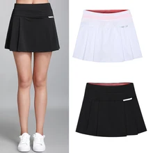 Женская Спортивная юбка быстросохнущая дышащая юбка для бадминтона, теннисные шорты, йога фитнес Беговая марафонская плиссированная юбка средней длины