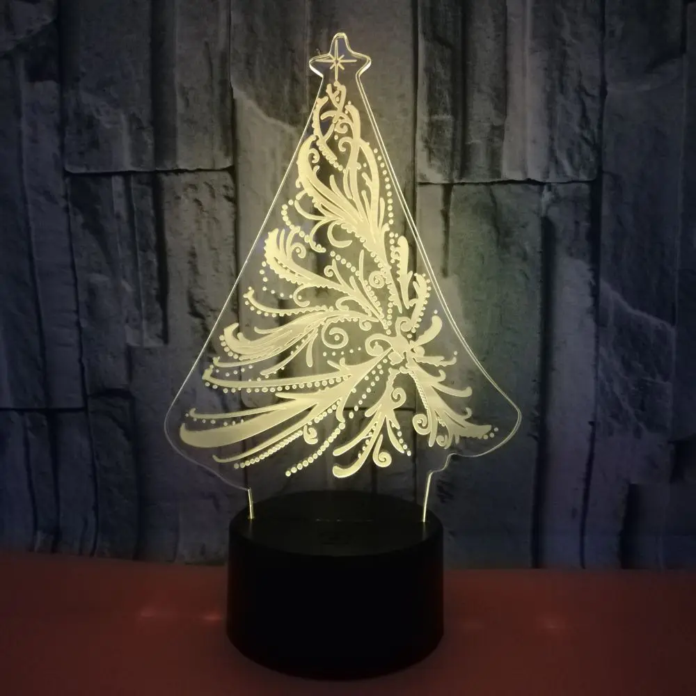 

Christmas Tree 3D LED Night Light Seven-Color Touch Remote Control Art Tree 3D Creative Christmas Gift Small Table Lamp