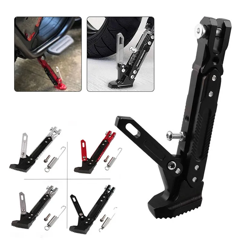  Universal Motorcycle Kick Stand CNC Aluminum Alloy Adjustable Foot Side Stand Frame Parking Support