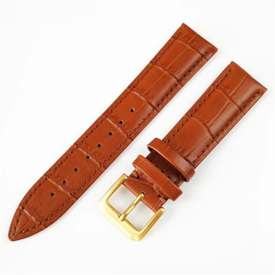 light brown gold Ремешок для часов из мягкой телячьей кожи ремешок для часов 18 мм 20 мм 22 мм 24 мм ремешок для часов Tissot Seiko аксессуары браслет подарок - Цвет ремешка: light brown gold