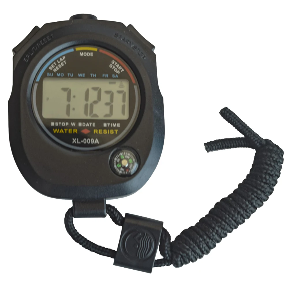 LCD Timer Electronic Digital Sport Stopwatch Date Time Alarm Counter Chronograph 