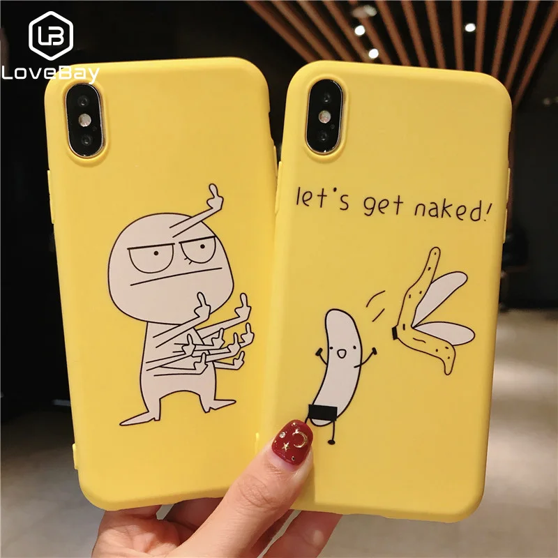 

Lovebay Lovely Cartoon Funny Banana Phone Cases For iPhone 11 Pro X 7 8 XR XS Max 6 6s Plus 5 5s SE Animals Soft TPU Back Cover