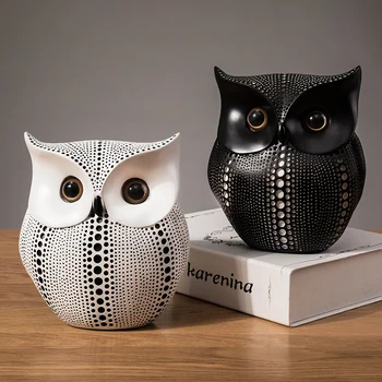 

Creative Owl Crafts Art Resin Decorations Modern Animal Minimalism Nordic Home Living Room Decoracion Hogar Decorations L