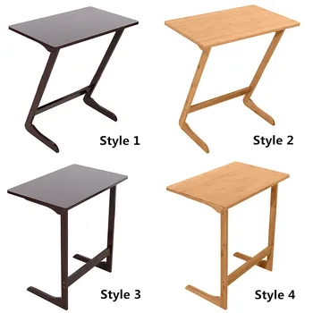 

Standing Floor Computer Desk Z/L Type Sofa Bed Laptop Table brown High Quality 100% Bamboo Sofa Side Laptop Table 60x40x65cm