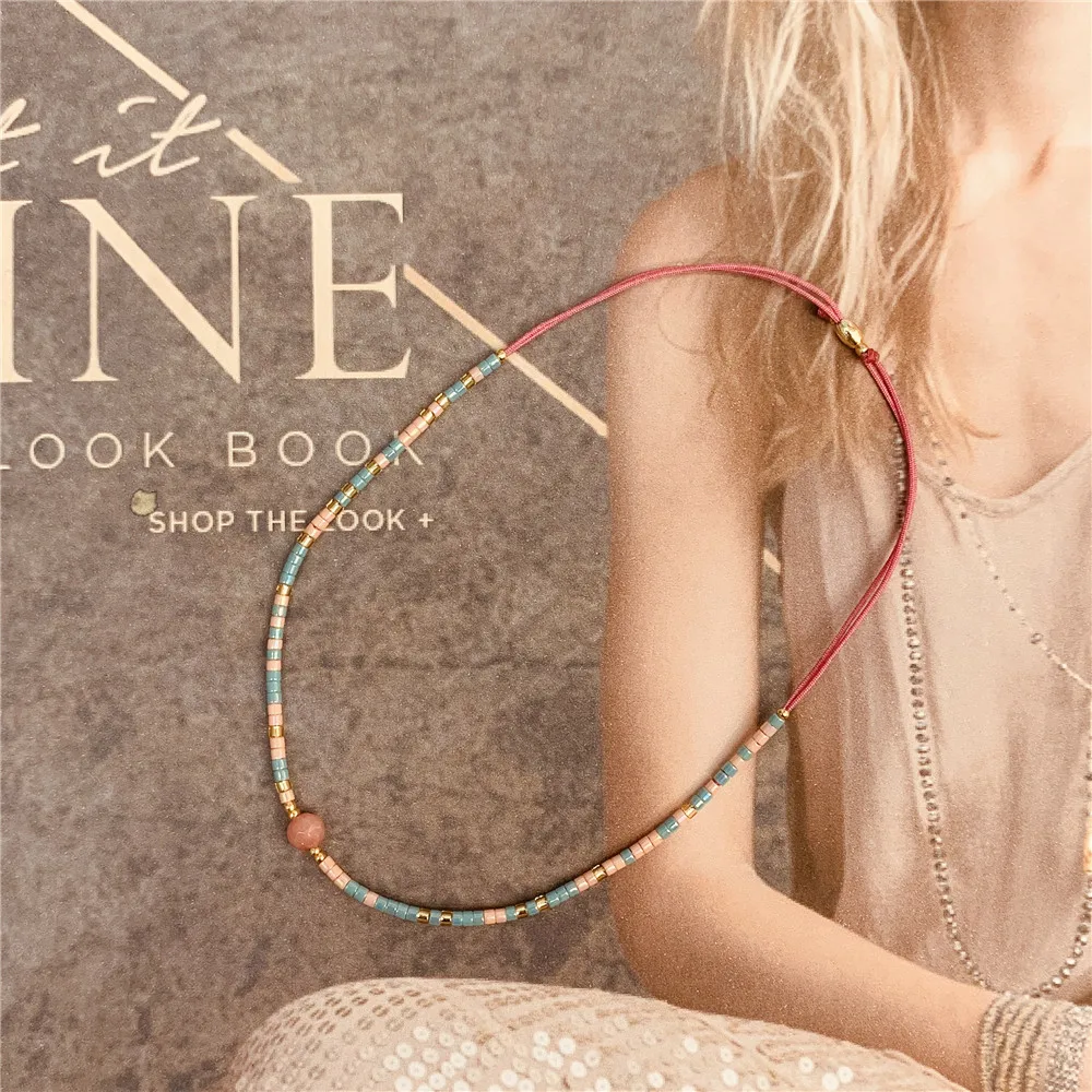 Cut Natural Stone Spacer Bracelet For Women Tiny Bracelets Miyuki Beads Simple String Glass Beaded Bracelets Jewellery